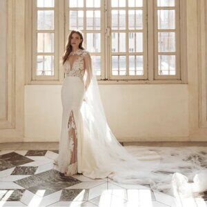 Capri Sposa La Mole Wedding Gown with Cape (handmade in Italy)